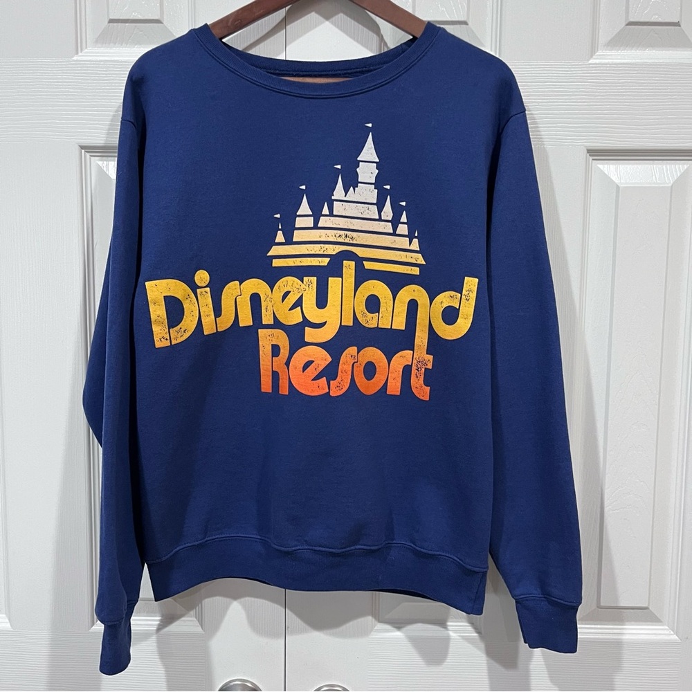 Disneyland Resort Retro Blue Sweatshirt Size S